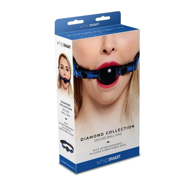 Whipsmart Vibrators Diamond Deluxe Ball Gag Blue