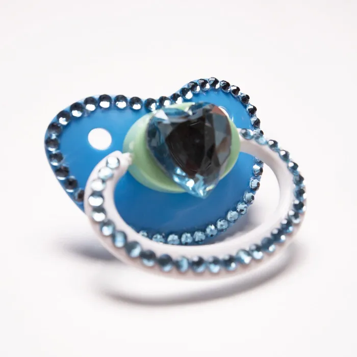 The Pastel Playground Anal Blue Jewel Heart Adult Pacifier