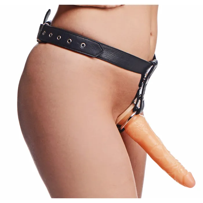 XR Brands Slim Leather Strap On Harness Kit With Dildo Female Sex Toys