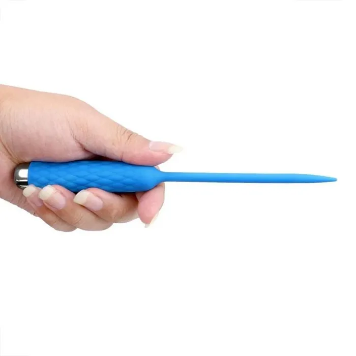 Anal CHASTITY CAGE CO 10Speed Blue Silicone Penis Plug