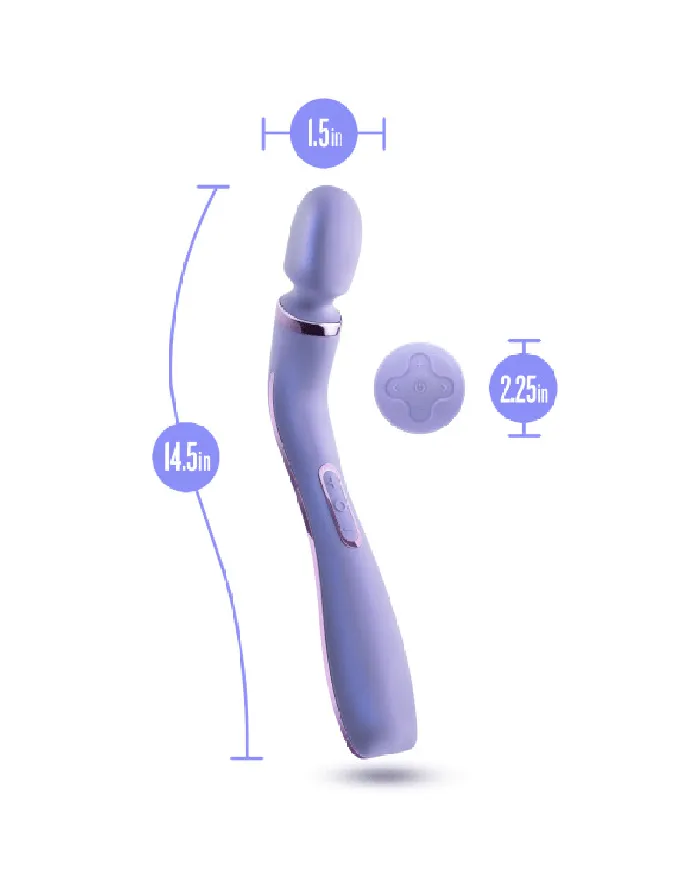 Blush Female Sex Toys Wellness Eternal Slim Ergonomic Powerful Remote Control Wand Lavender