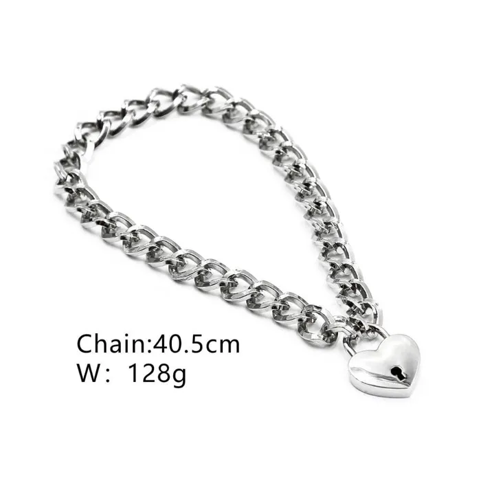 Couples CHASTITY CAGE CO Locking Chainlike Metal Collar