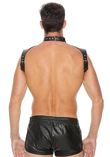 Female Sex Toys Shots Men Harness with Neck Collar One Size BlackOUCH Vice Distribution