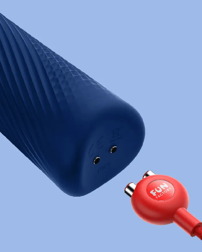 Fun Factory Vim Silicone Weighted Rumbly Wand Vibrator Blue Fun Factory Vibrators