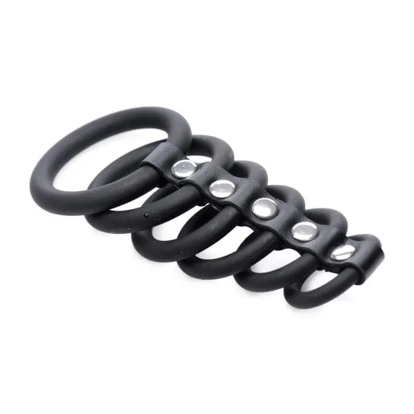 Male Sex Toys 6 Ring Silicone Chastity Device Strict Male Sex Toys 6 Ring Silicone Chastity Device Strict