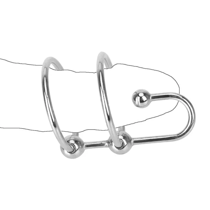 Male Sex Toys CHASTITY CAGE CO Erection Enhancer Penis Plug With Dual Cock Rings