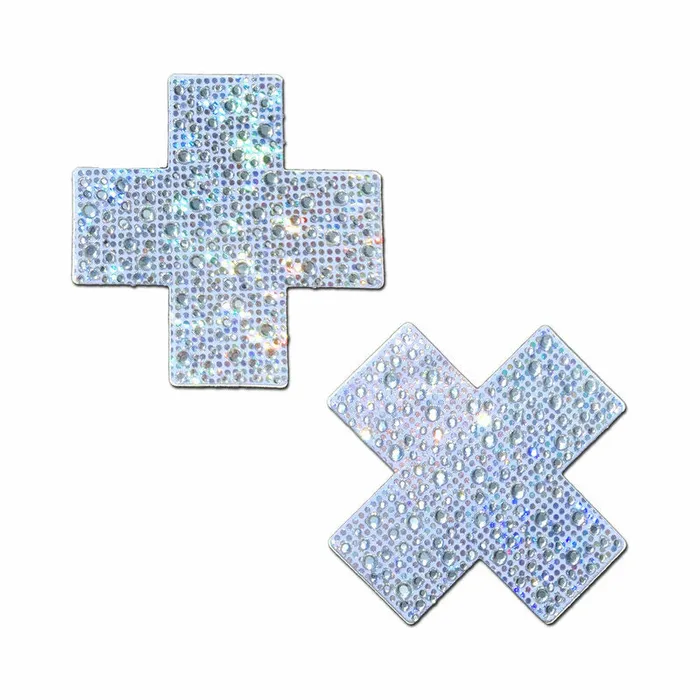 Pastease Anal Pastease Crystal Sparkling Crosses Silv