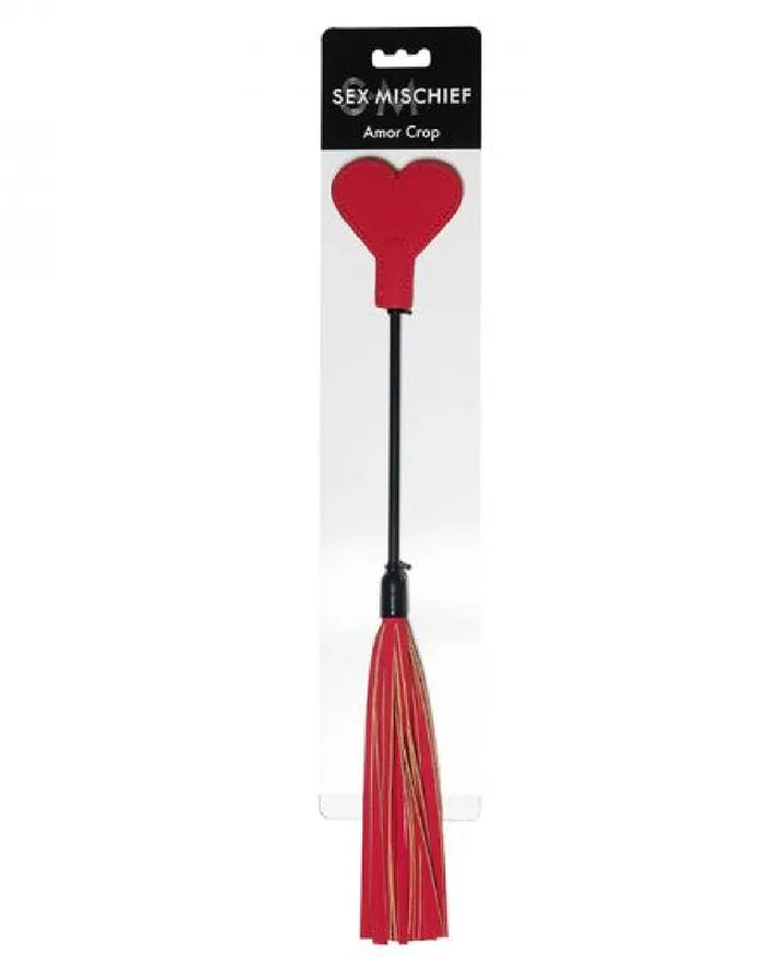 Sex Mischief Amor Red Heart Crop and Flogger Sportsheets Anal