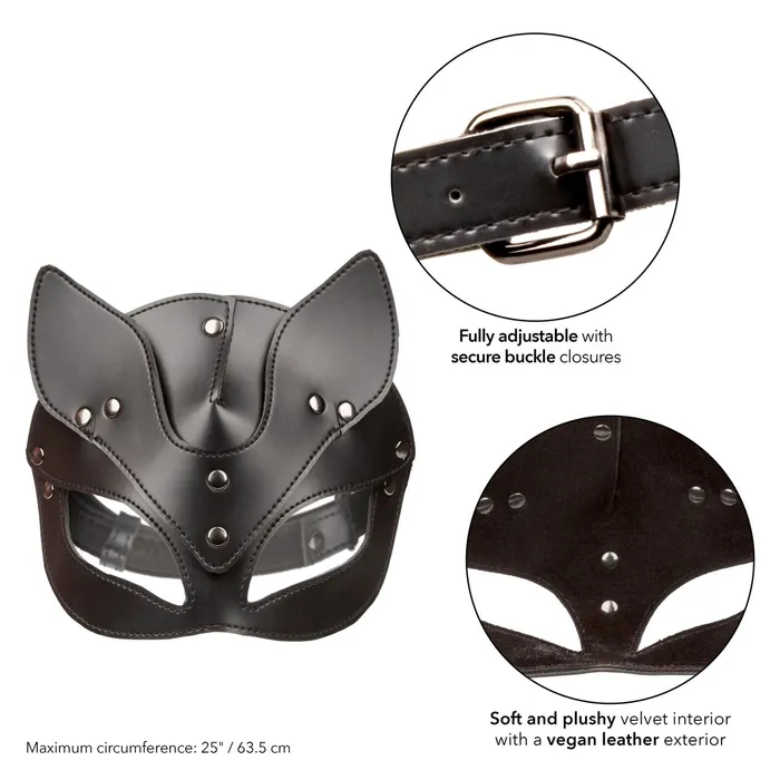 Anal CalExotics Euphoria Collection CAT MASK Vegan Leather Black
