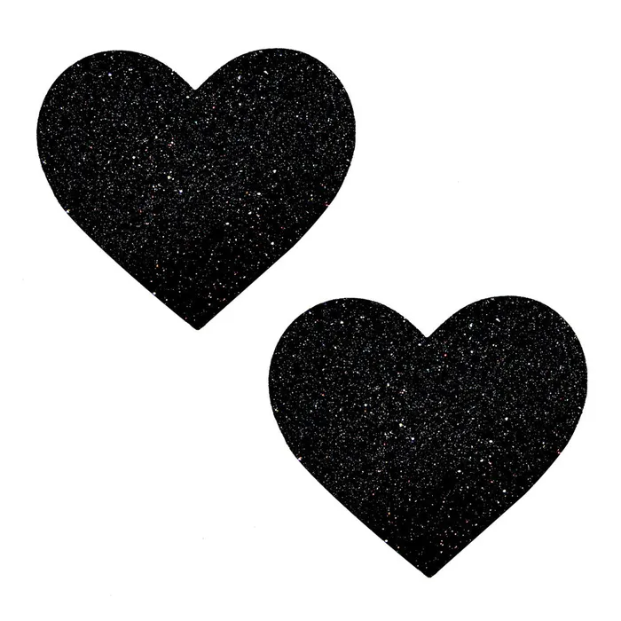 Black Malice Glitter I Heart U Nipztix Pasties Neva Nude Anal