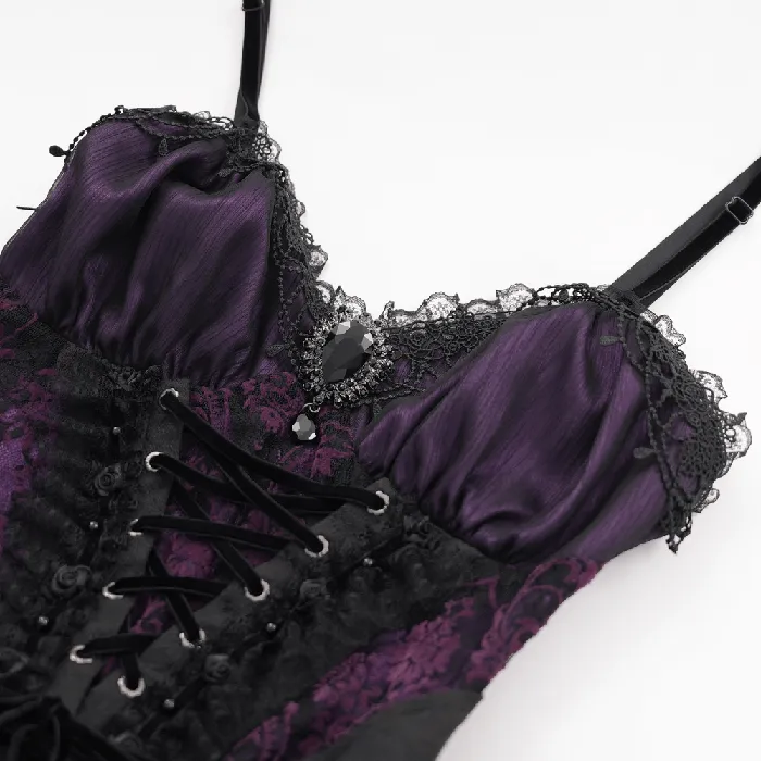 Couples EVEs SECRETS Floral Accented Gothic LaceUp Corset Top for Women