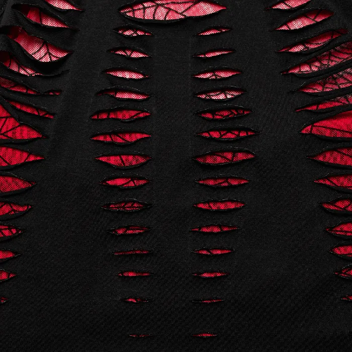 EVEs SECRETS Male Sex Toys Womens Red Spider Mesh Halter Top with Hollow Design