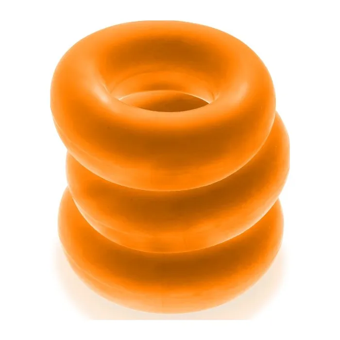 Fat Willy 3 Pc Jumbo Cockrings Orange One Size Orange OxBalls Vibrators