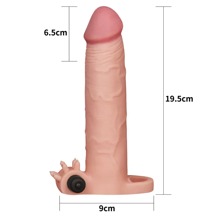 LoveToy Male Sex Toys Vibrating Penis Sleeve Add 3 Inch Pleasure X Extender