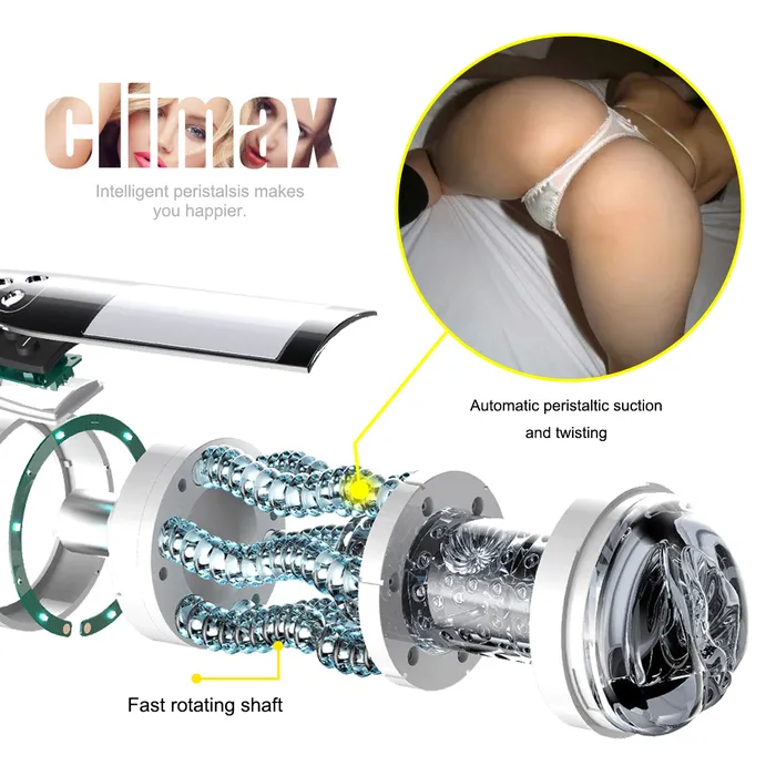 Male Sex Toys JazzToy Clamping Suction Male Masturbator with Suction Base