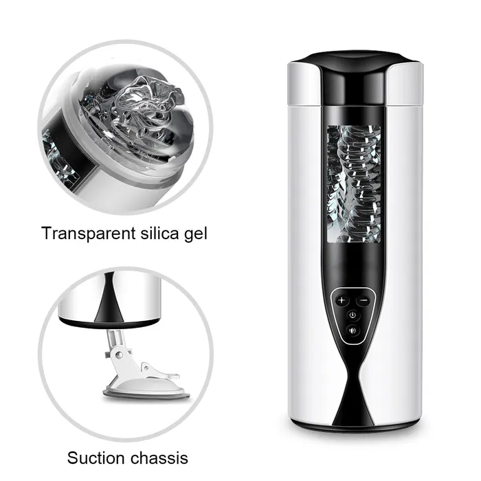 Male Sex Toys JazzToy Clamping Suction Male Masturbator with Suction Base