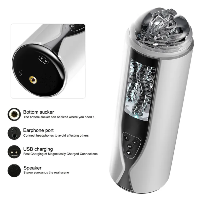 Male Sex Toys JazzToy Clamping Suction Male Masturbator with Suction Base