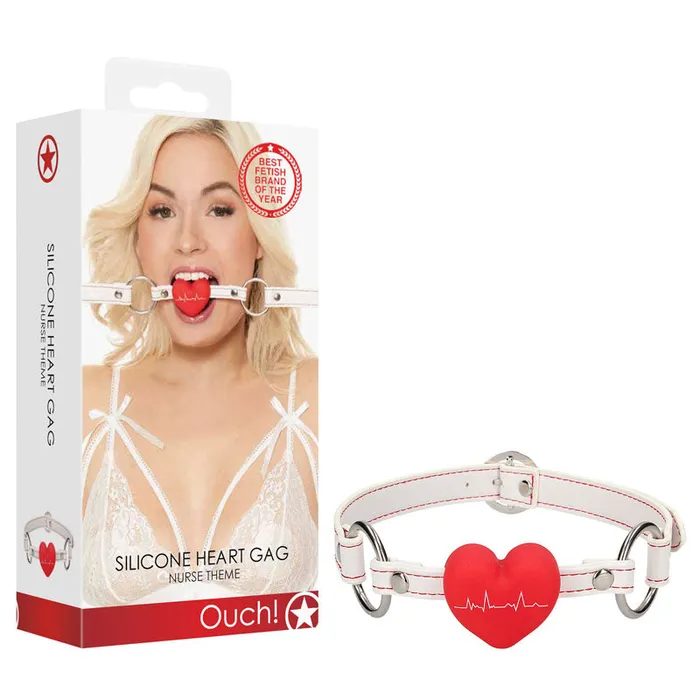 SHOTS OUCH SILICONE HEART GAG NURSE THEME Female Sex Toys