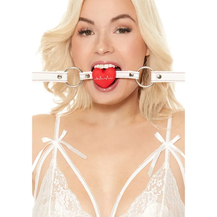 SHOTS OUCH SILICONE HEART GAG NURSE THEME Female Sex Toys