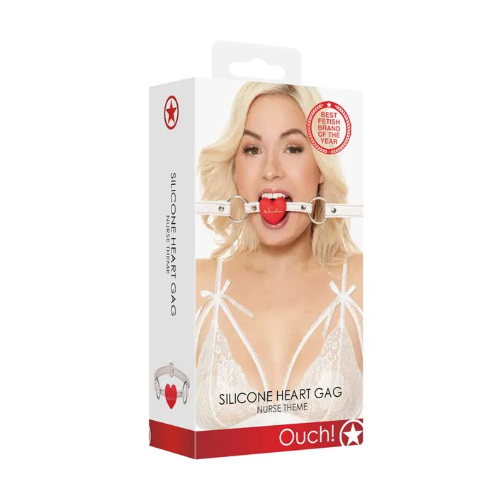 SHOTS OUCH SILICONE HEART GAG NURSE THEME Female Sex Toys