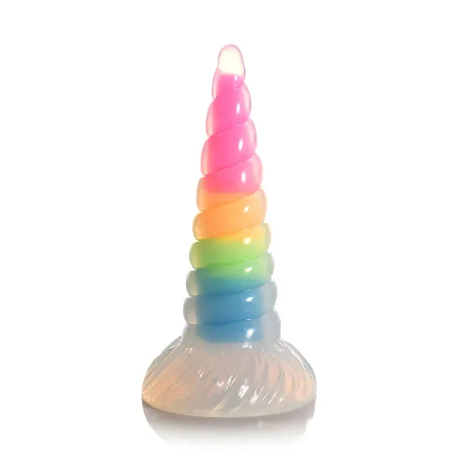 XR Brands Dildos UniGlow Rainbow Glow In The Dark 79 Inch Dildo